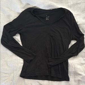 Women's Black Long Sleeve Top